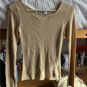 Gold silk shiny top